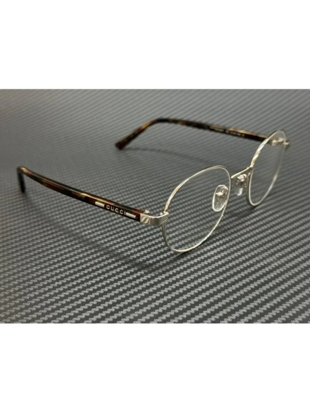 New Gucci Men Silver Havana Eyeglasses 51-21-145